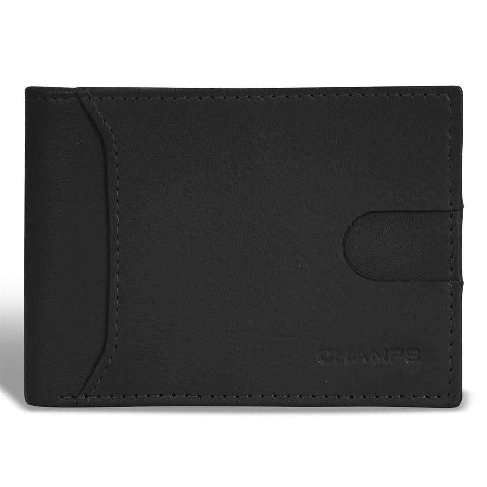 Champs Luggage Onyx Leather Access Bi-Fold Wallet Size 4.25"x3.5"