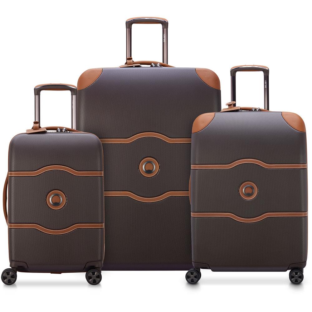 Delsey Chatelet Air 2.0 3-Piece Carry-On Luggage with Medium and Large Checked Suitcases Set in Choc