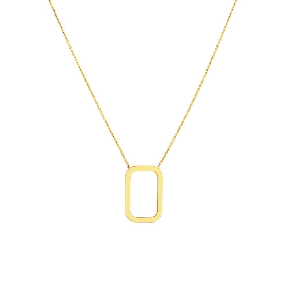 HAWLEY ST Rounded Rectangle Pendant 18" Necklace
