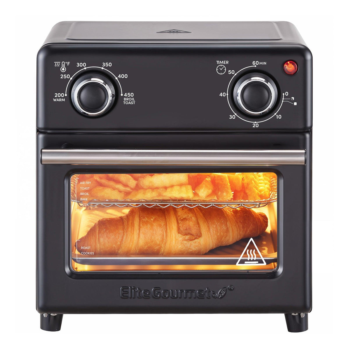 Elite Gourmet 8.5qt Compact Air Fryer Toaster Oven Black