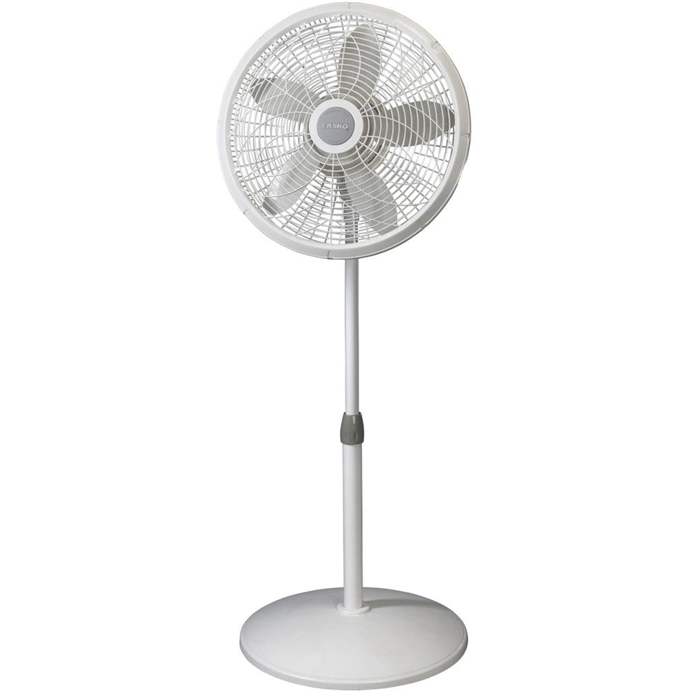 Lasko 18 In. Adjustable Elegance and Performance Pedestal Fan, White