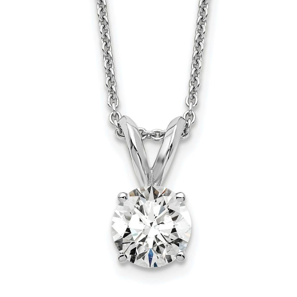 Distinctive 14K White Gold Lab Grown Diamond 1/2ct. Solitaire Necklace