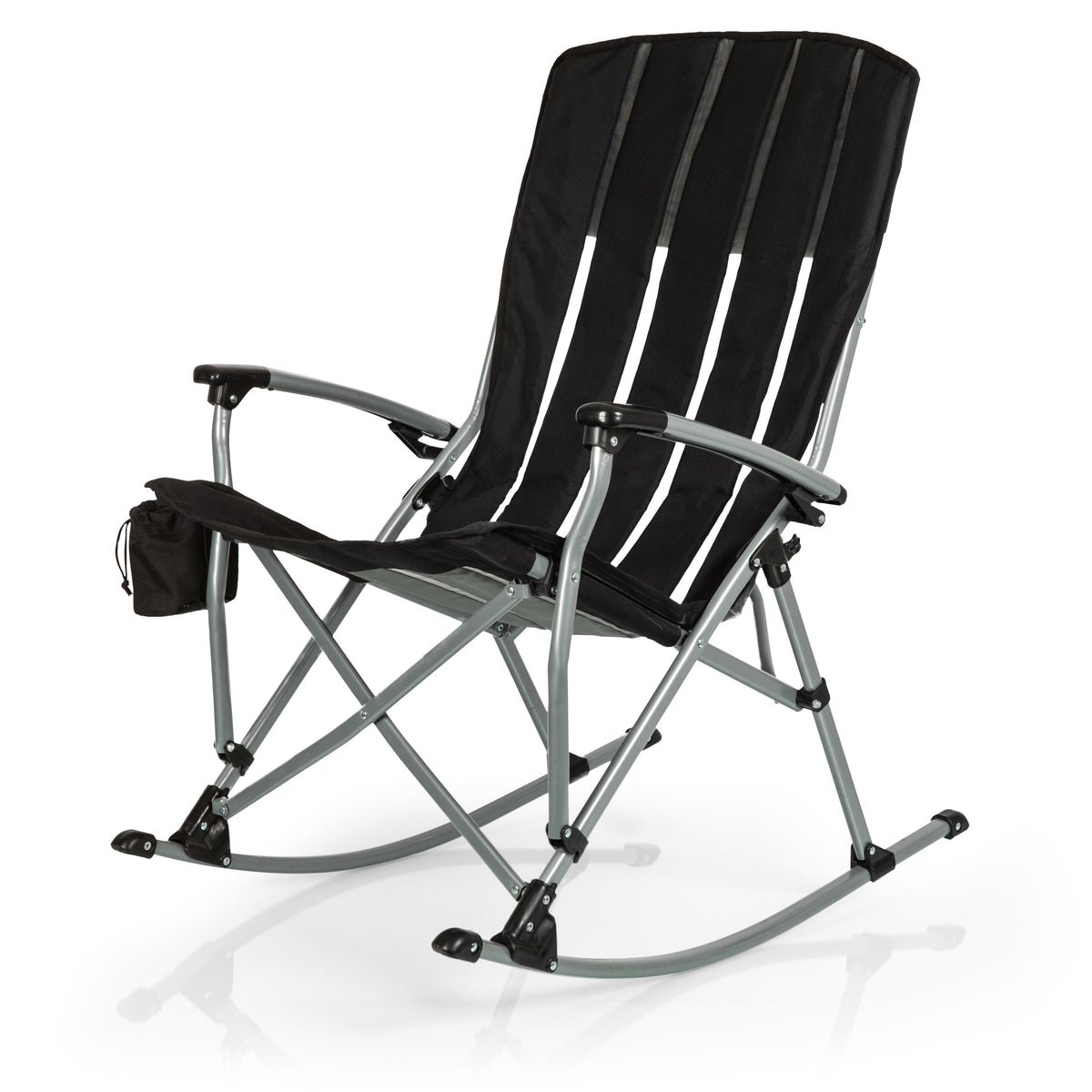 Picnic Time Outdoor Rocking Camp Chair, (Gunmetal Gray)