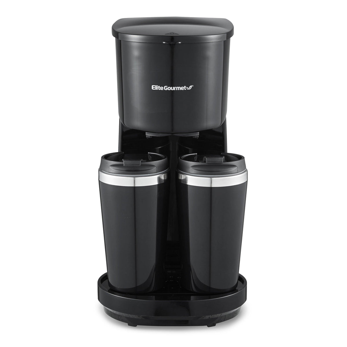 Elite Gourmet Dual Serve Coffeemaker w/ 2 Travel Mugs