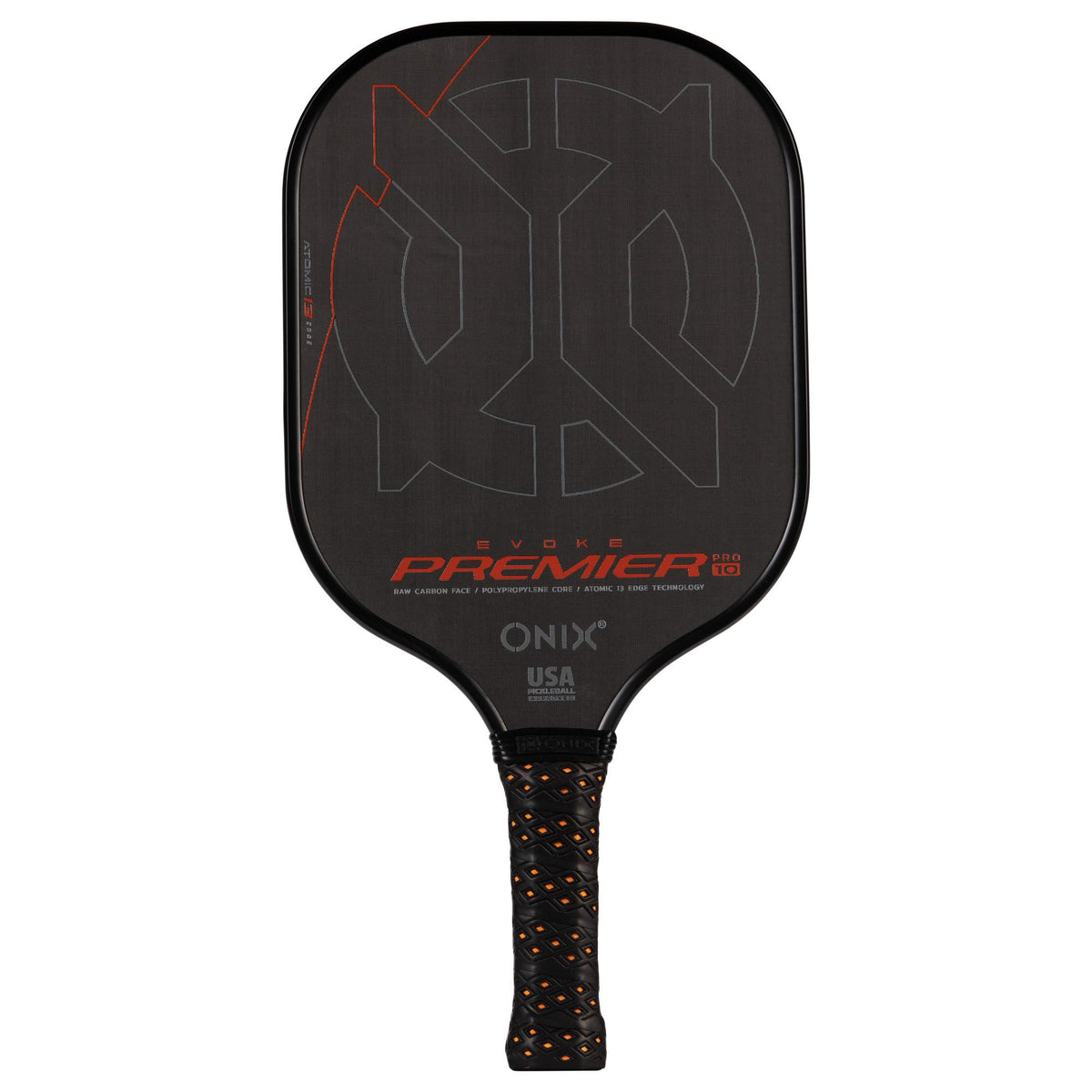 Escalade Sports ONIX - Evoke Premier Pro Raw Carbon 10 Pickleball Paddle - Black