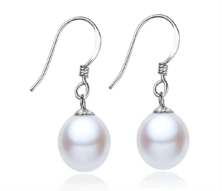 Completely Bella Sterling Silver Pear Shaped Pearl Earrings