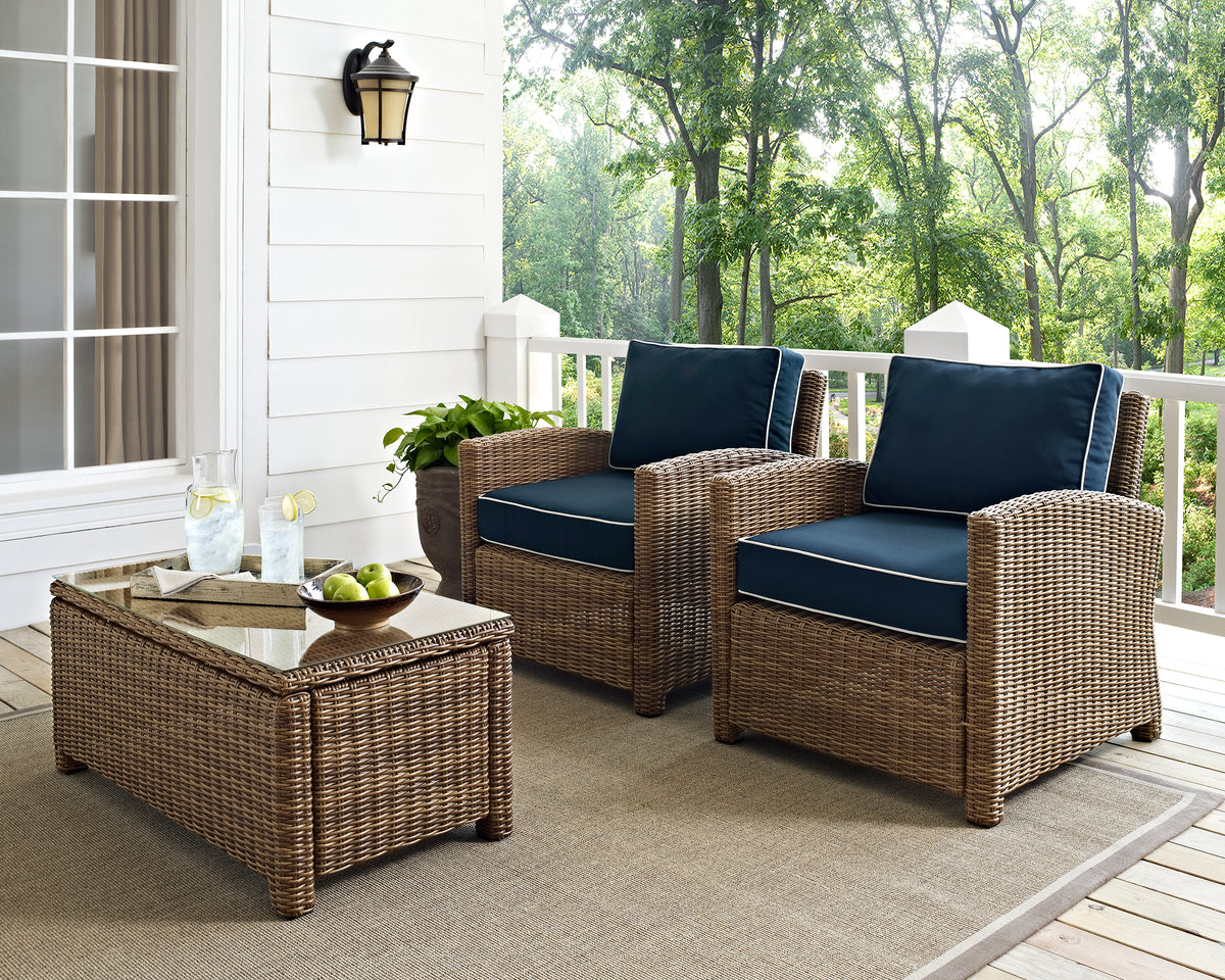 Crosley Outdoor Bradenton 2Pc Wicker Outdoor Chair Set