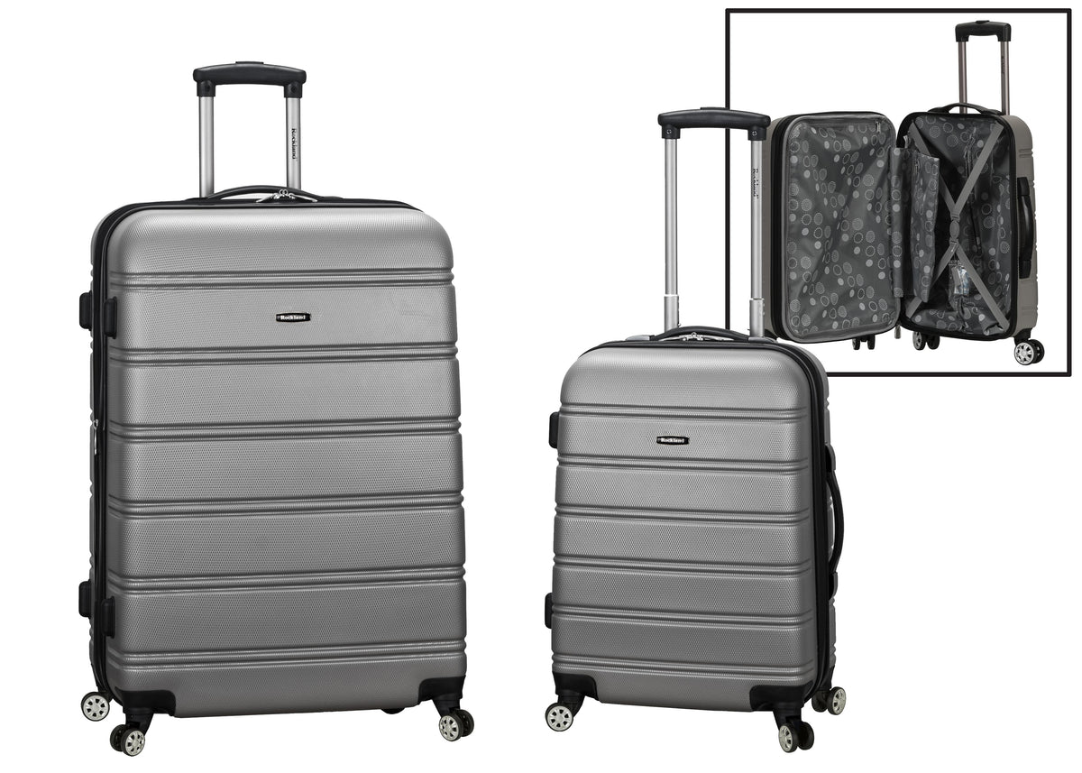 Rockland Luggage Melbourne, 2 Pc. Luggage Set - Silver