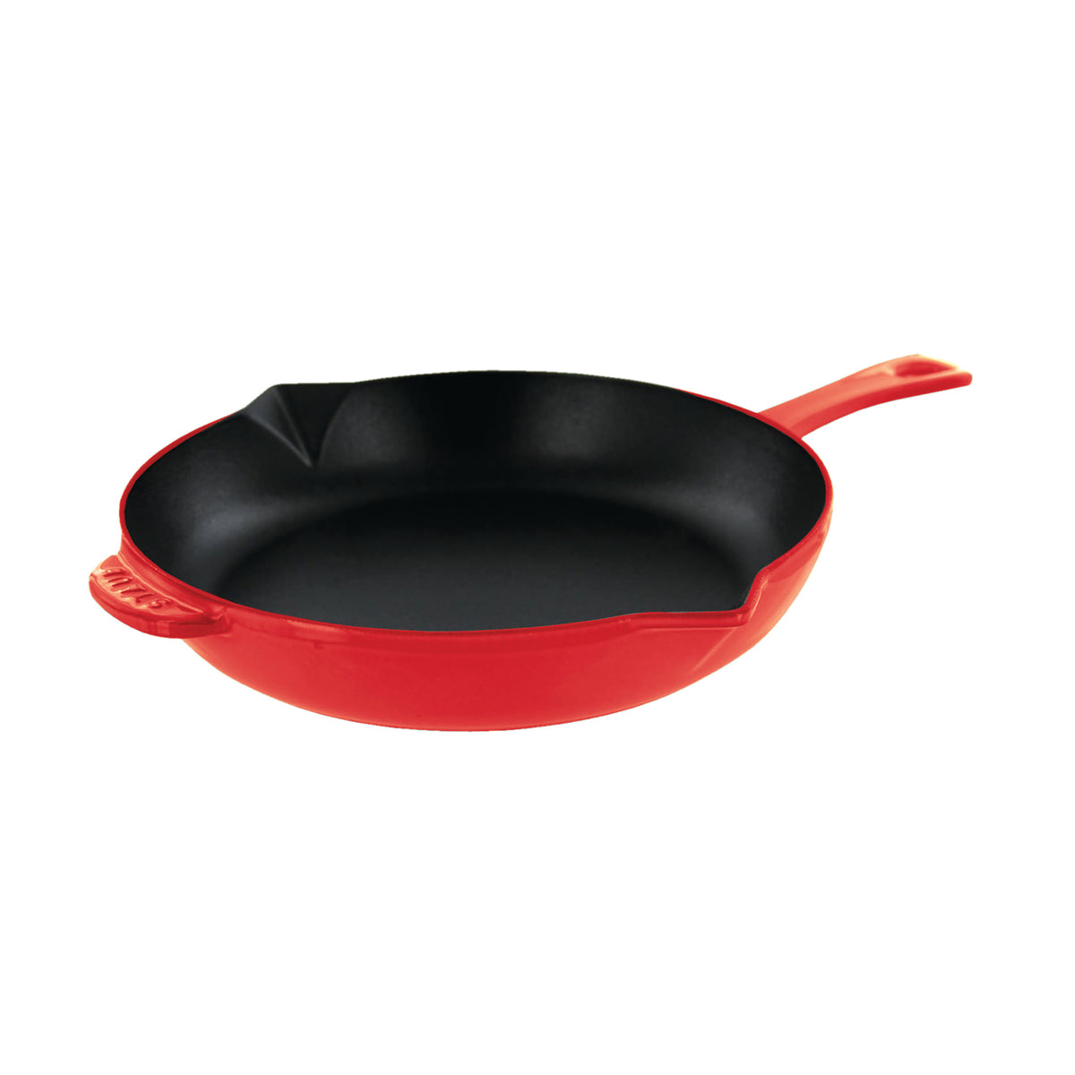 Staub Cast Iron 12" Fry Pan with Pour Spouts in Grenadine