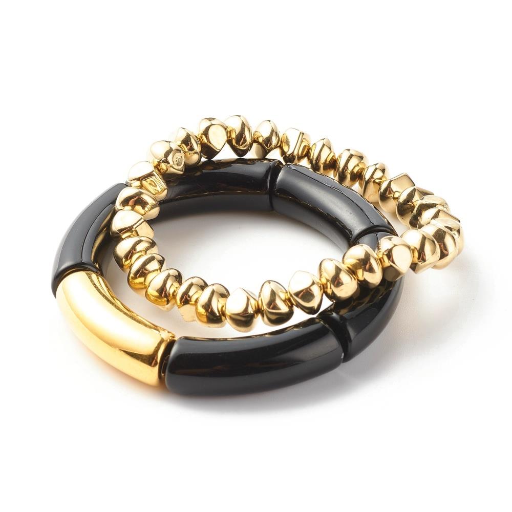 DKD Chunky Tube Stretch Bracelet Set