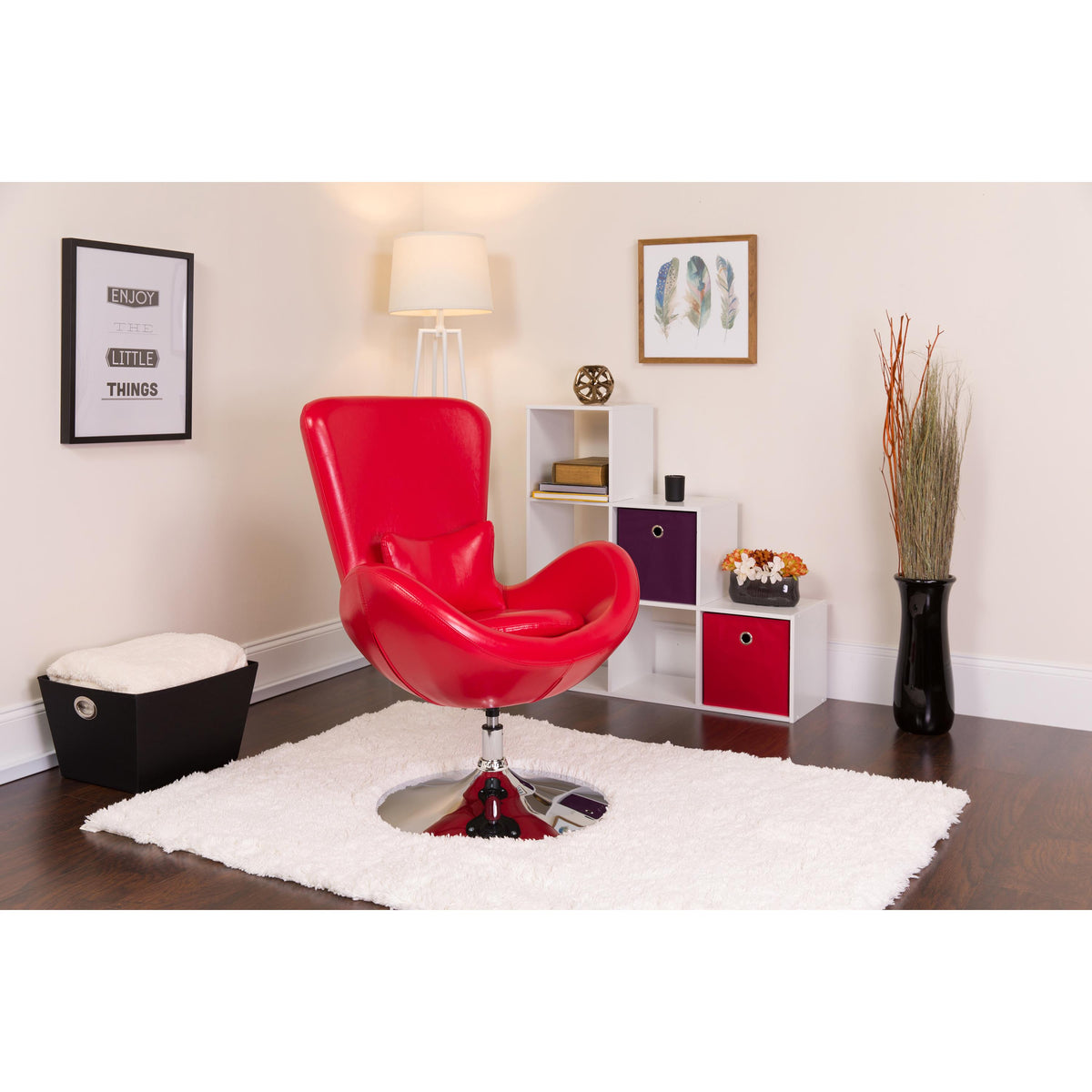 Flash Furniture Gray LeatherSoft Side Reception Chair with Bowed Seat