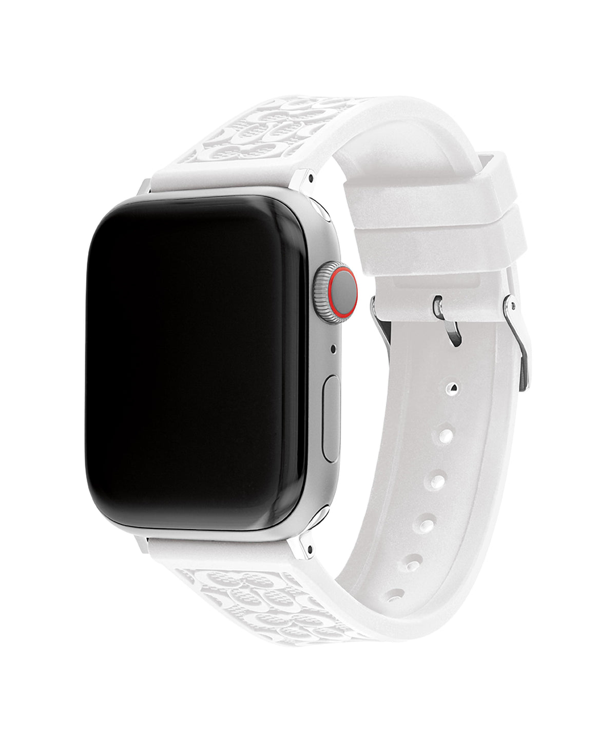 Coach White Rubber Apple Watch Strap w/ "C" Logos 42mm & 44mm