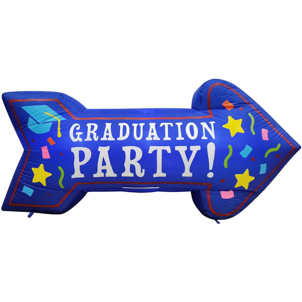Fraser Hill 8-Ft. Wide Graduation Party Arrow, Outdoor Blow-Up Inflatable with Lights