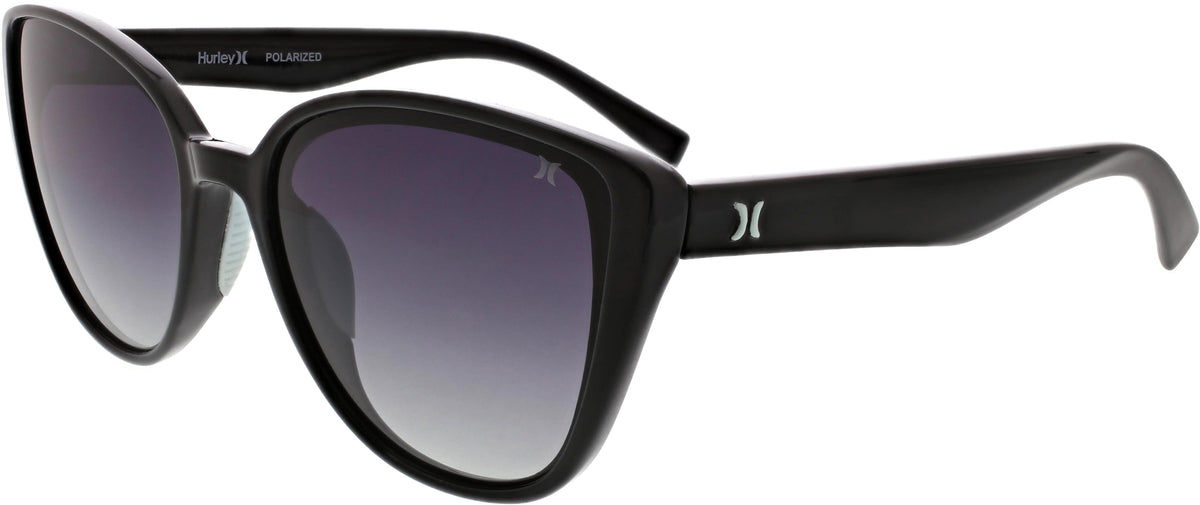Hurley Women's Sunglasses Polarized Rounded Cat-Eye Sunglasses - Black