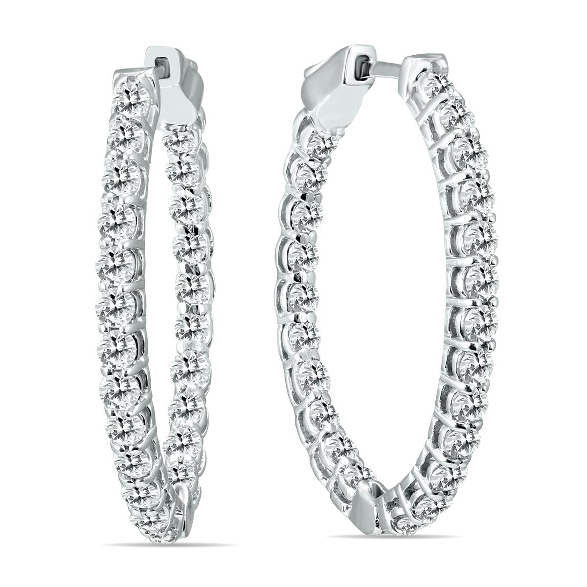 Prestige Boutique Diamonds Lab Diamond Inside Out Hoops Size 1 CTW