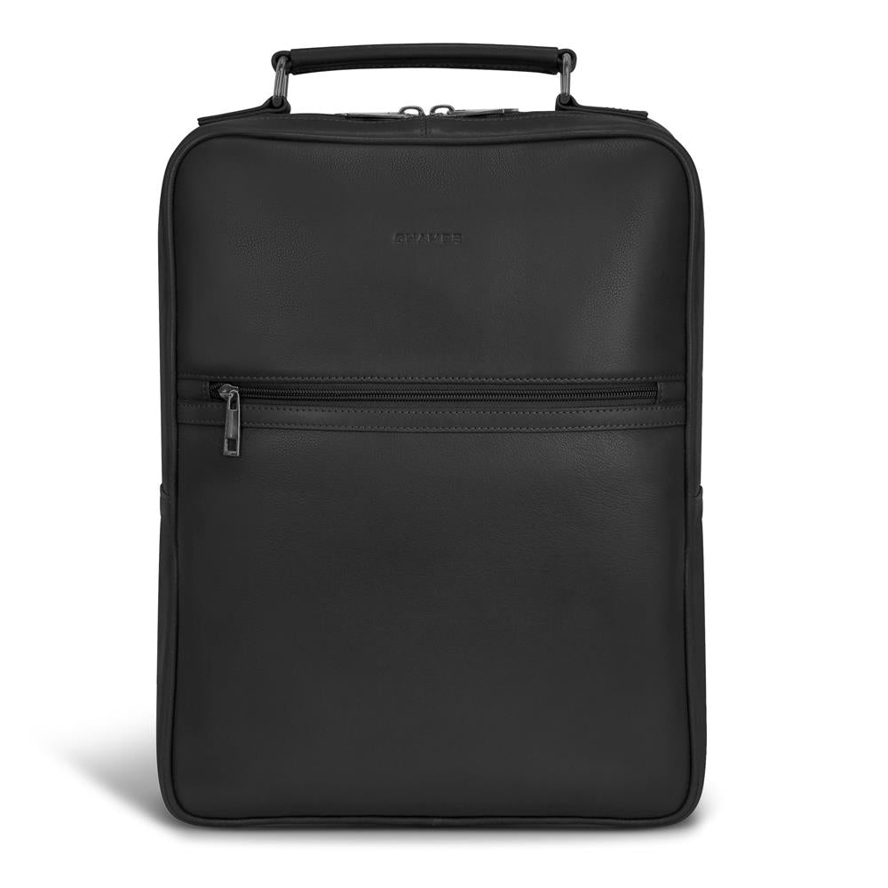 Champs Luggage Onyx Leather Compact Backpack Size 14.5"x11"