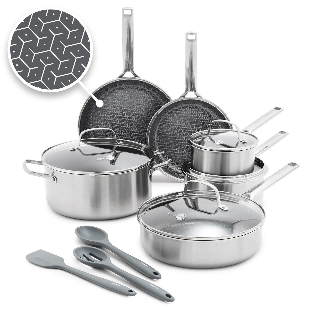 GreenPan Apex Stainless Steel 13pc Cookware Set