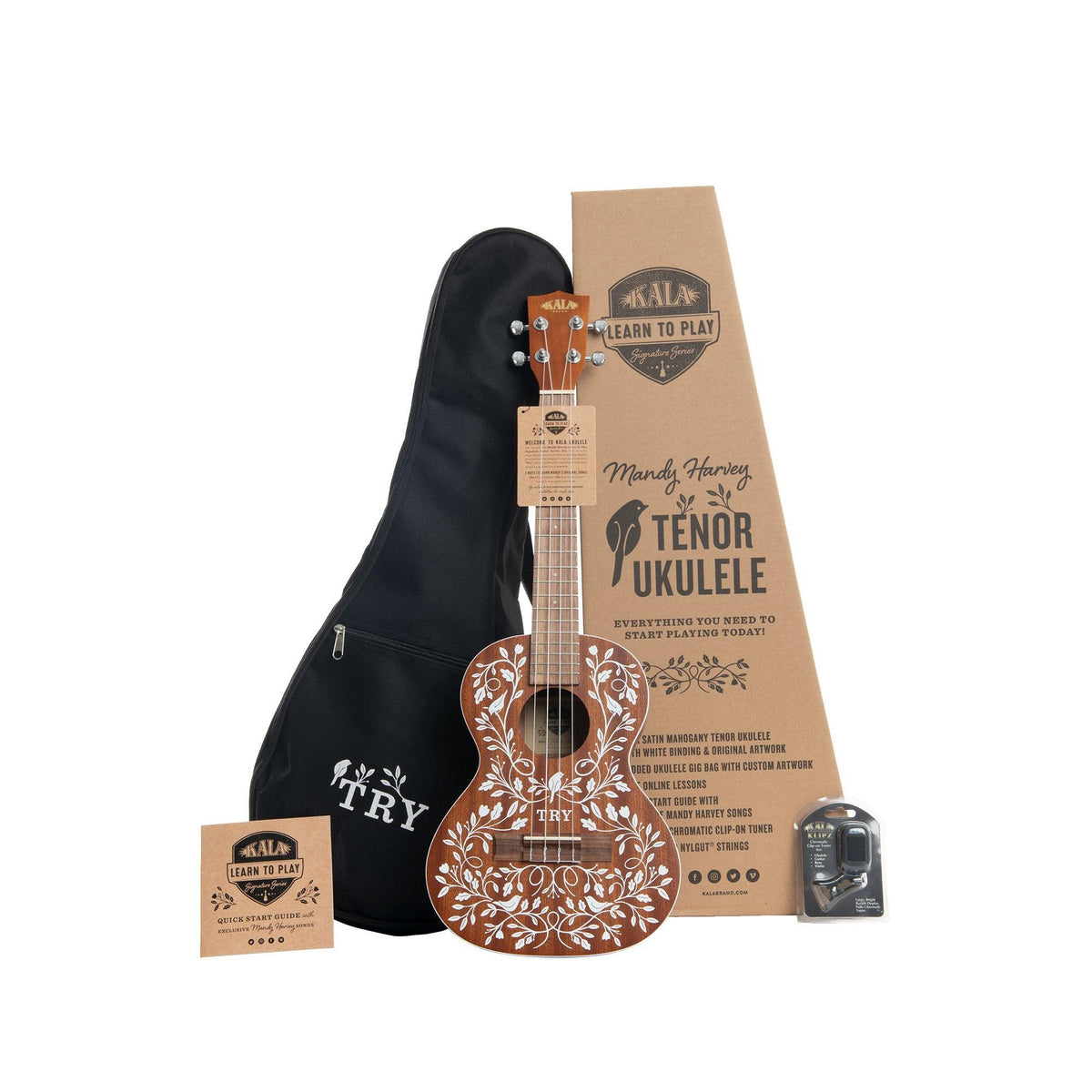 Kala Mandy Harvey Learn to Play Signature Series Rosewood Tenor Ukulele Set