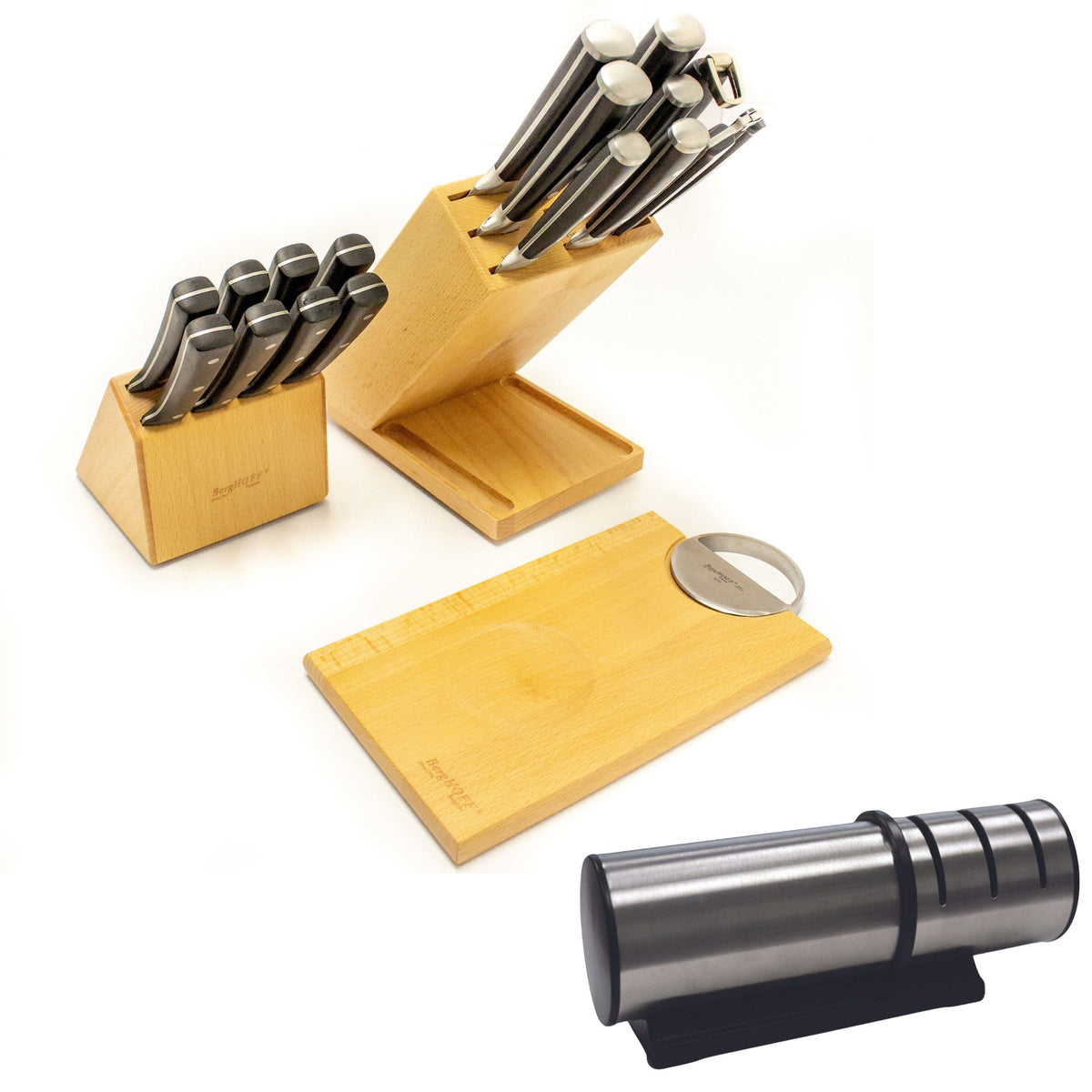 BergHOFF Forged 21Pc Stainless Steel Smart Knife Block with Sharpener