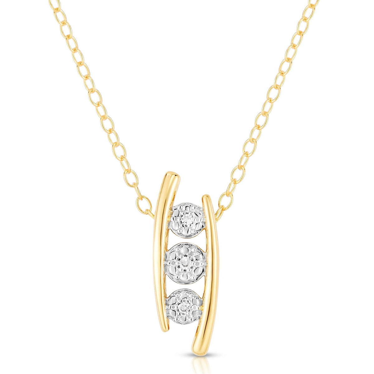 Jilco Diamond Ladder Pendant Necklace Gold