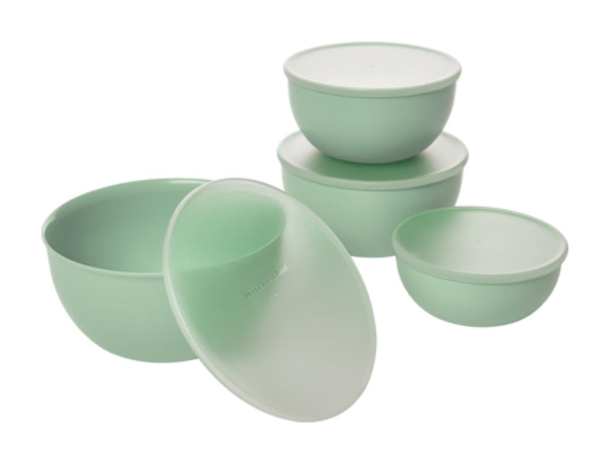 KitchenAid Set 4 Prep Bowls With Clear Lids - Pistachio