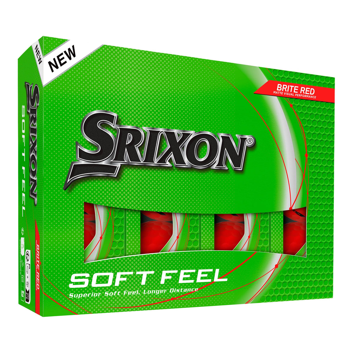Srixon Soft Feel Brite 14 Red Golf Balls - 1 Dozen