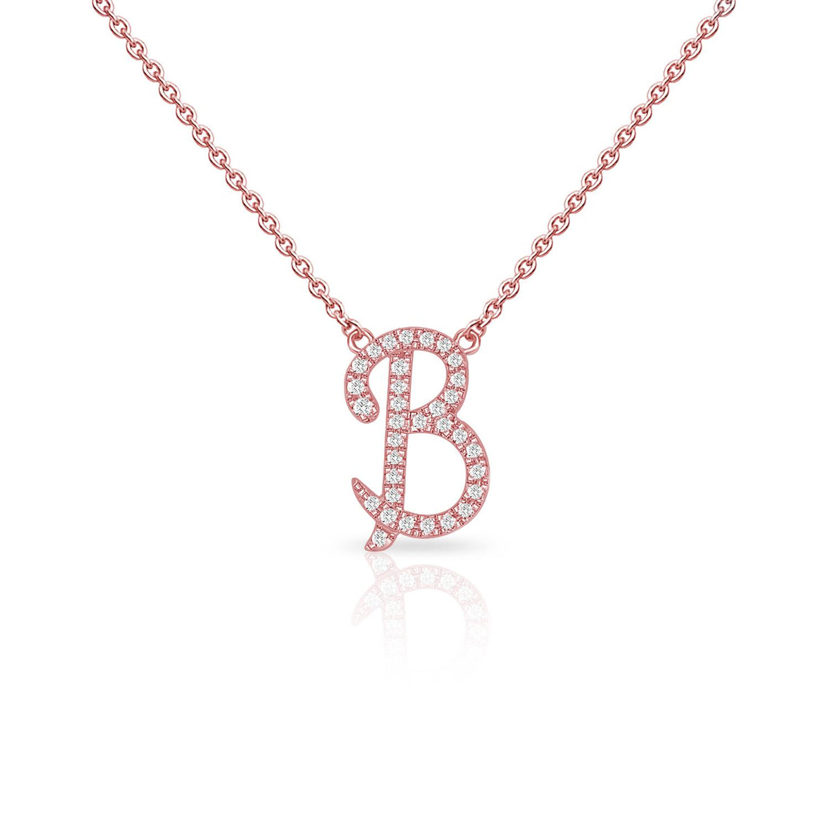 Infinity Luxe Jewelry Collection Diamond Cursive Initial W/Chain