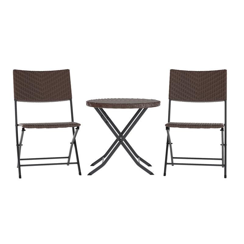 OSC Designs 3-piece Folding Bistro Set: Brown & Black