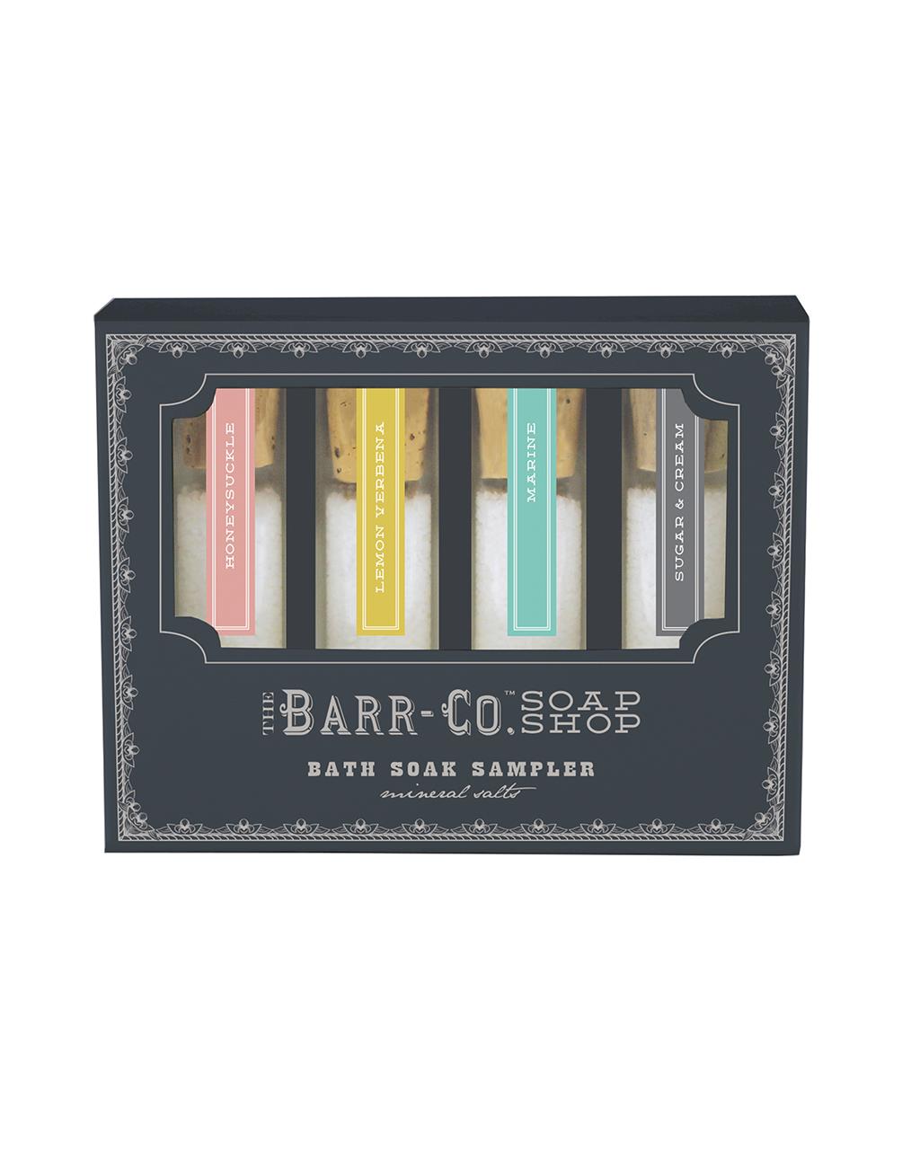 K.Hall Studio Barr-Co. 4pc Bath Soak Sampler Gift Set 4 oz