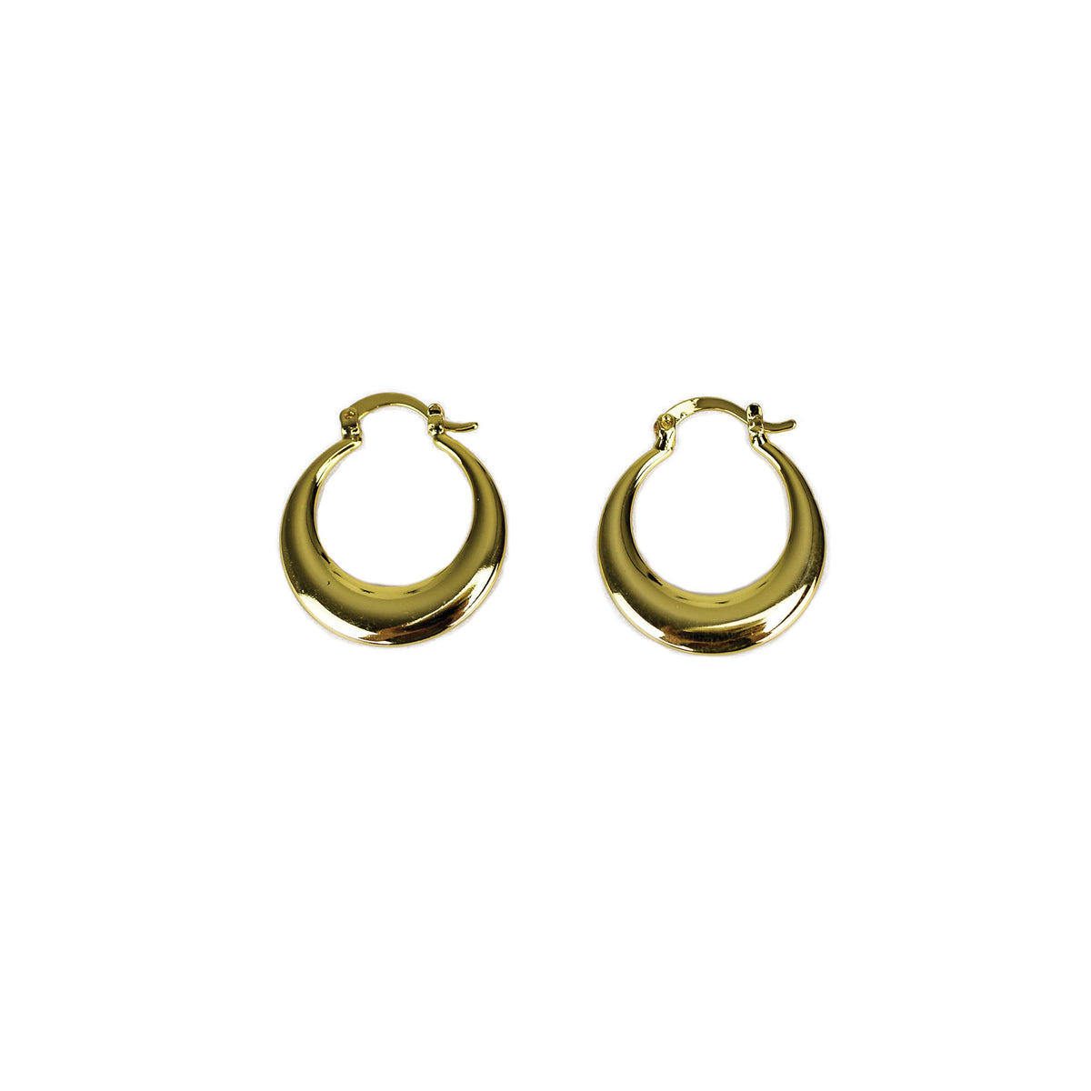 Completely Bella Gold Tone Tapered Hoop Earrings