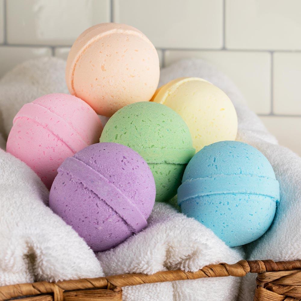 SpaRoom 6 Pack Bath Bomb Set - Lavender, Eucalyptus, Peppermint, Orange, Lemongrass, Grapefruit