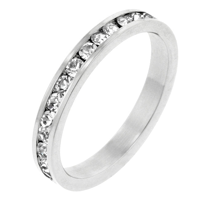 Completely Bella Stackables Clear Swarovski Crystal Silver Ring