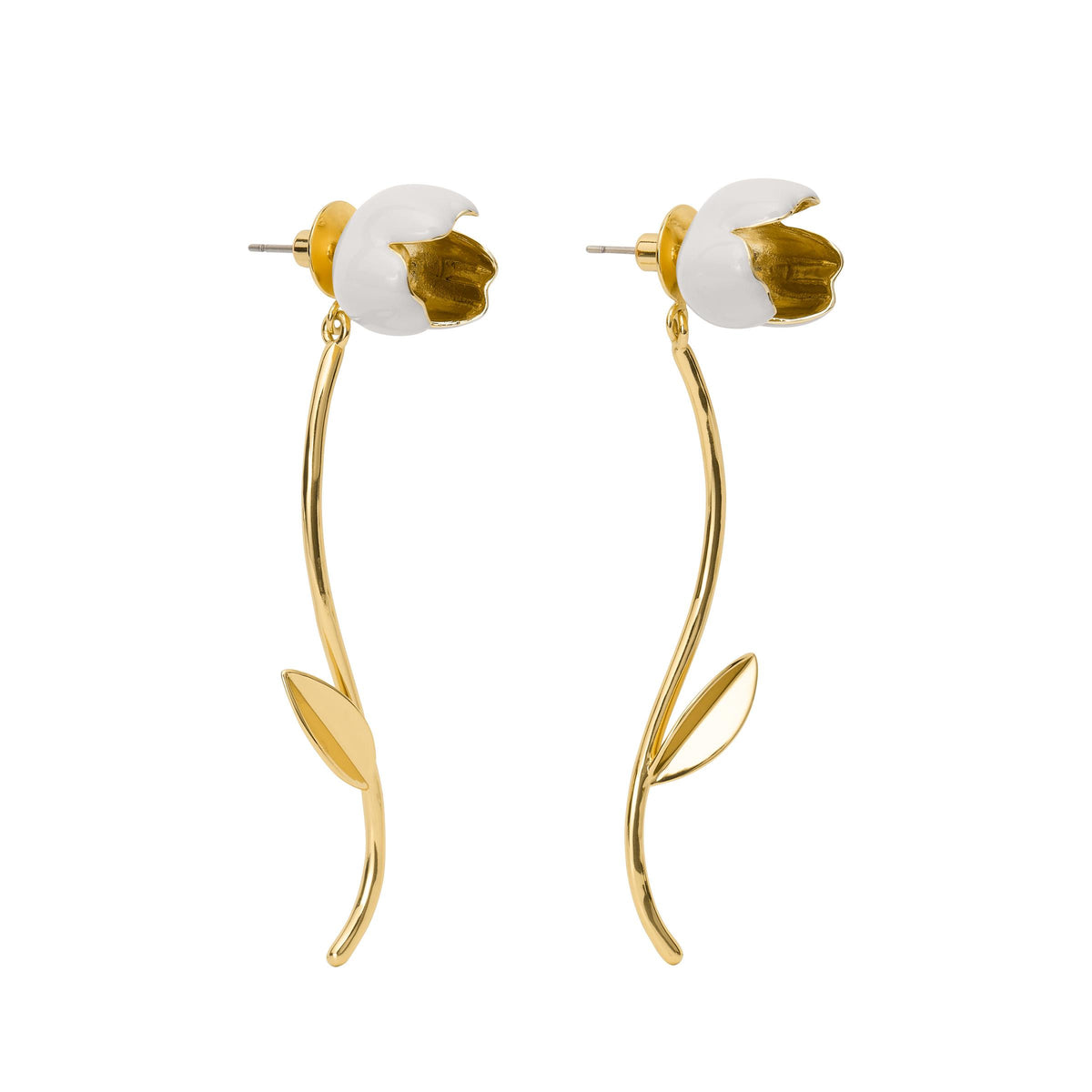 kate spade new york Golden Bloom Statement Earrings - White/Gold