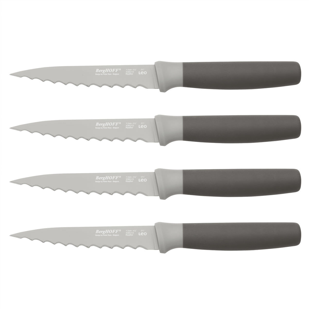 BergHOFF Leo Steak Knife Set (4x), Gray & Black