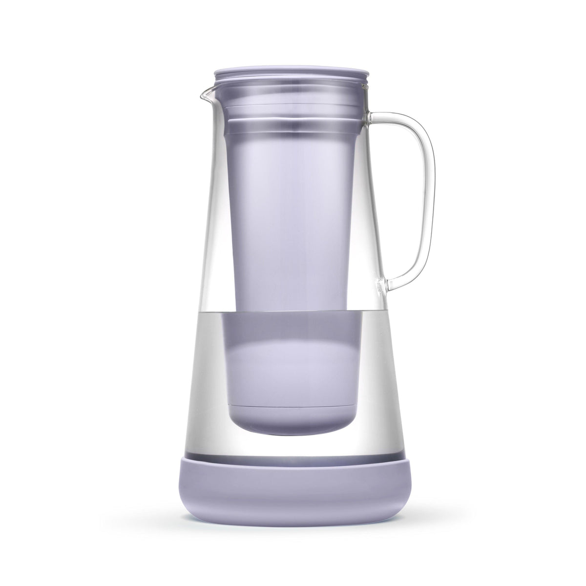 LifeStraw Home 7 Cup Glass Water Filter Pitcher w/ Silicone Base Wisteria