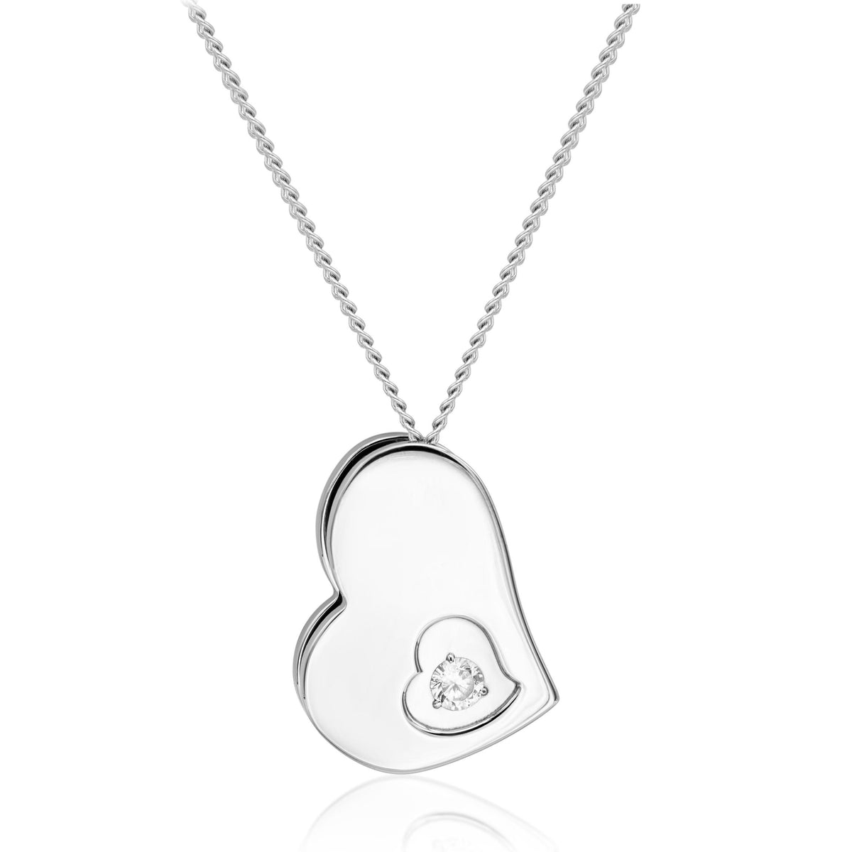 Joyful Sentiments Double Hart CZ Pendant