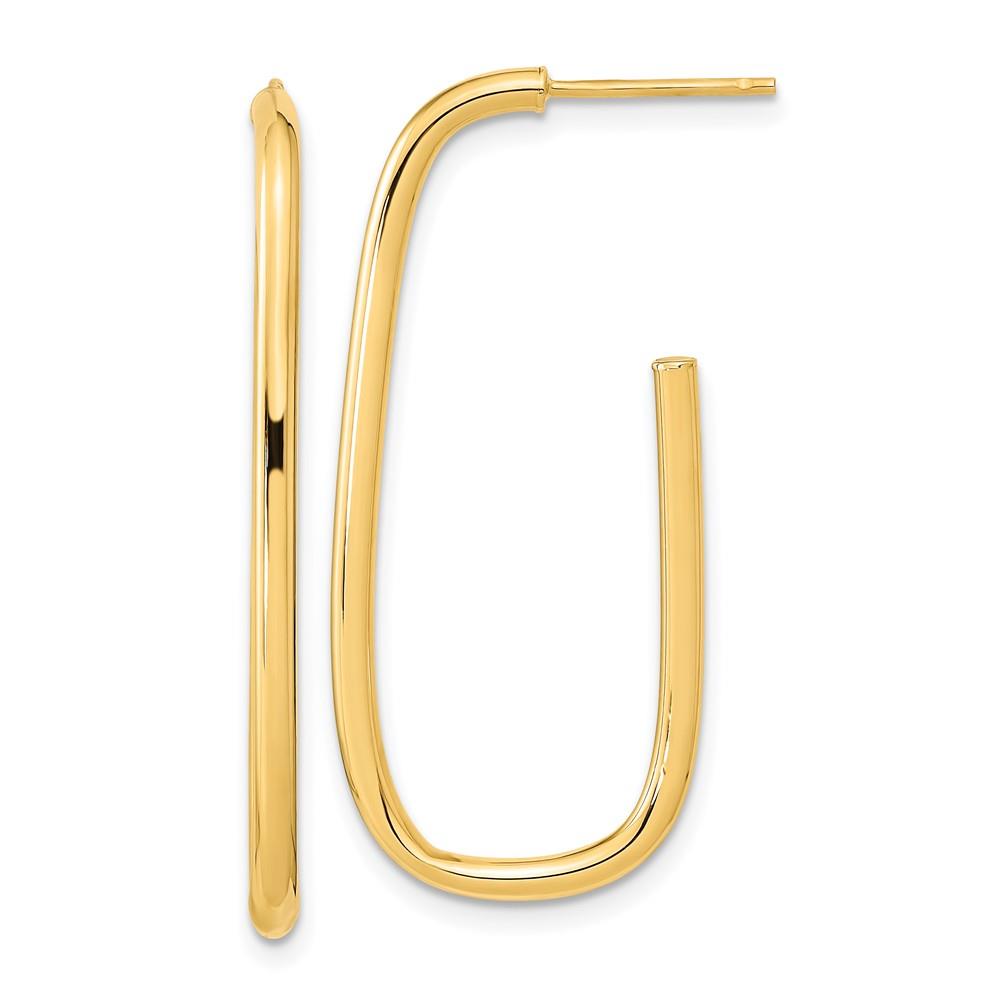 Distinctive 14K Polished J-Hoop Earrings