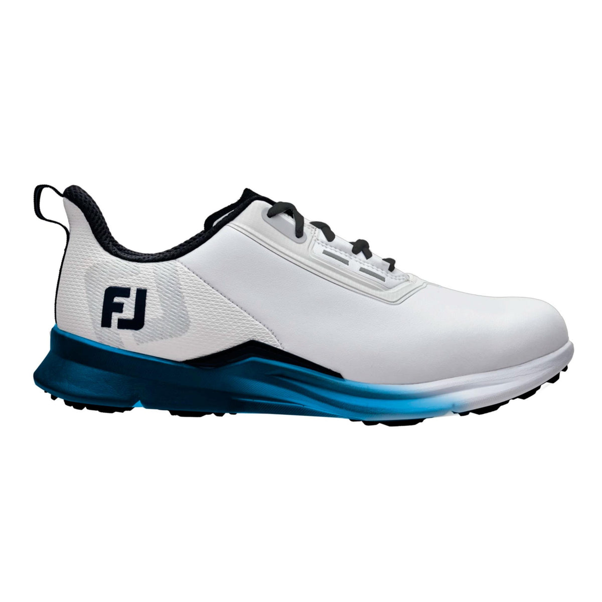 FootJoy FJ Fuel Men's Spikeless Golf Shoes - White/Navy/Blue/8.5 Medium