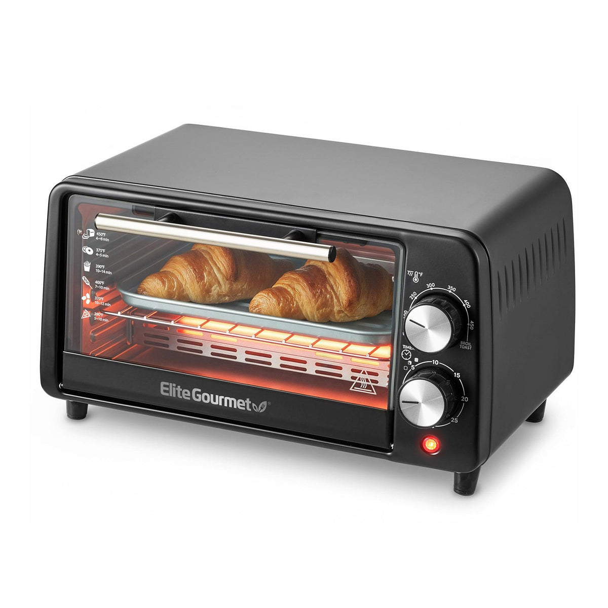 Elite Gourmet 4-Slice 9L Electric Toaster Oven Black