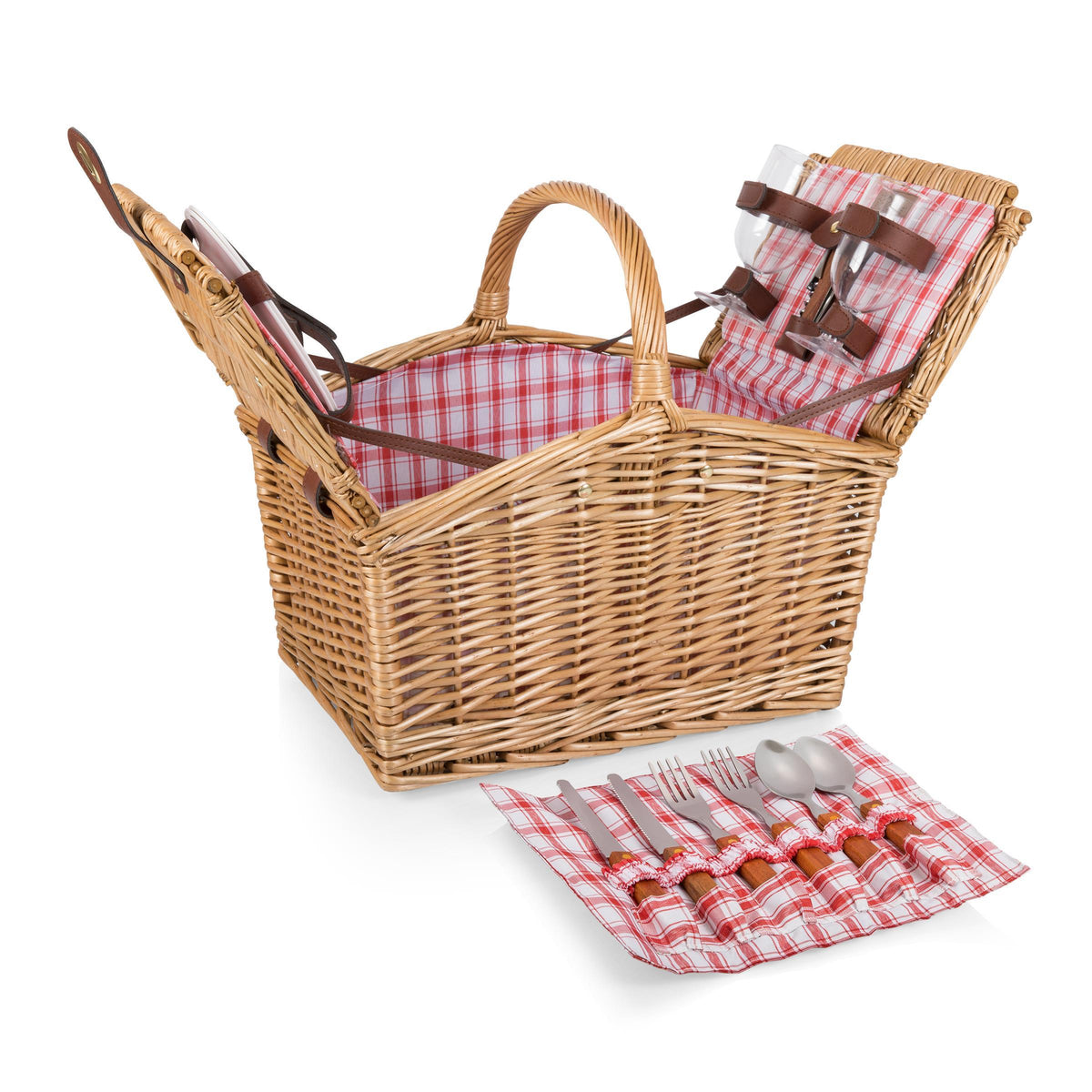 Picnic Time Piccadilly Basket - Anthology Collection - Gray with Gold Accents