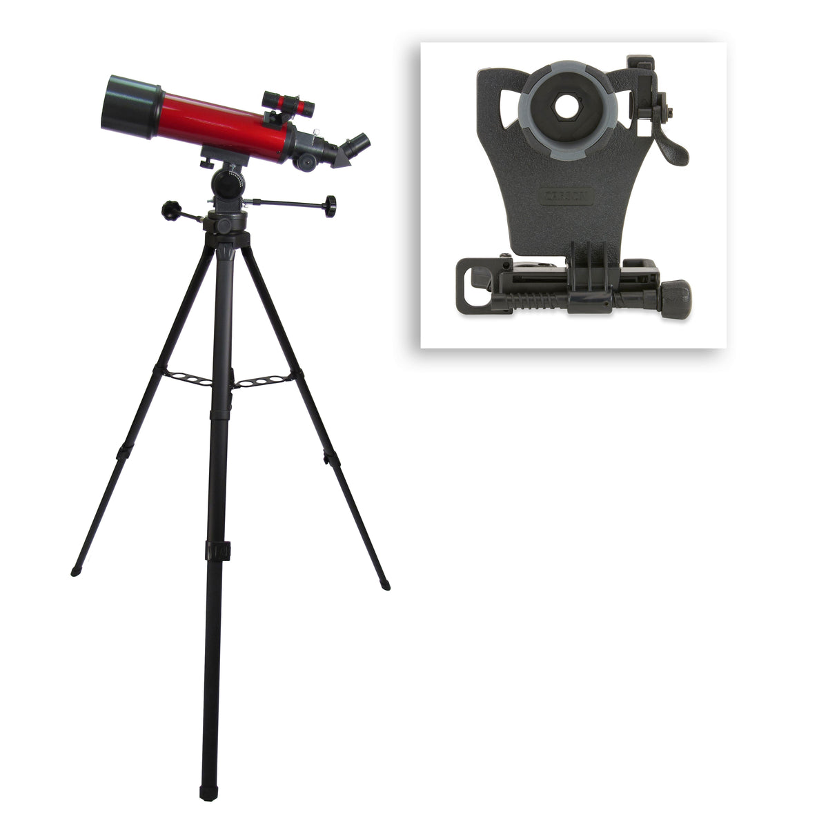 Carson Red Planet Series Telescope w/ Smartphone Adapter Bundle