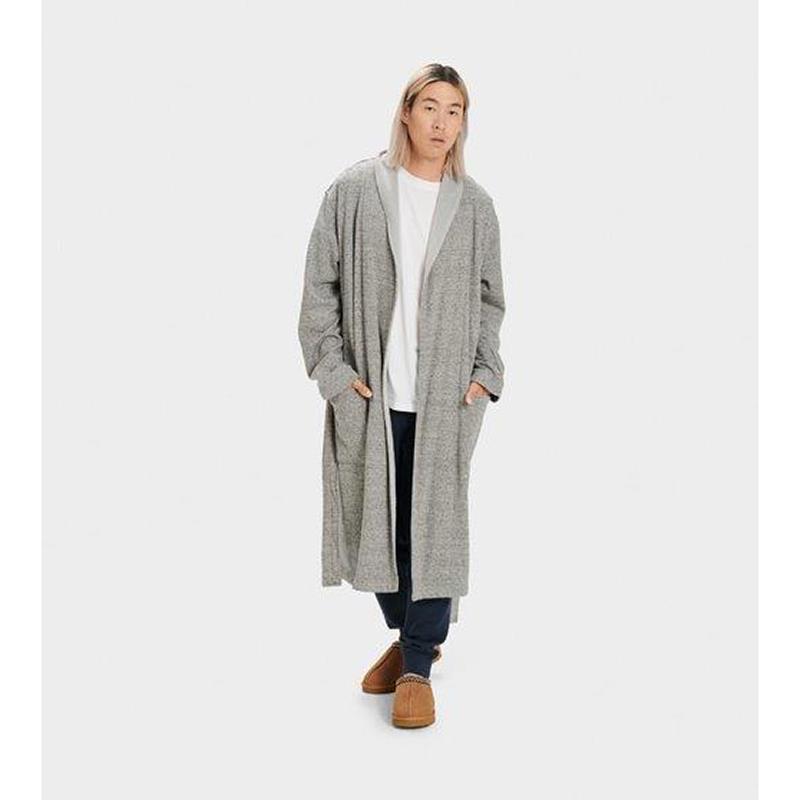 UGG Mens Robinson Robe-Grey Heather-MD/LG