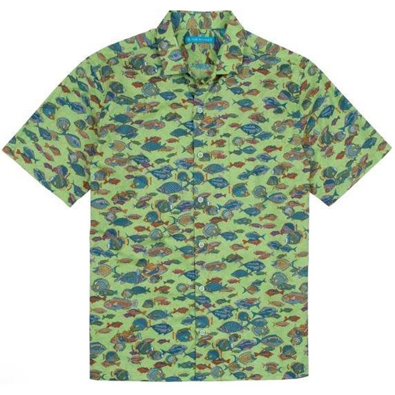 Tori Richard Mens Schools Out SS Shirt - Wasabi-SM
