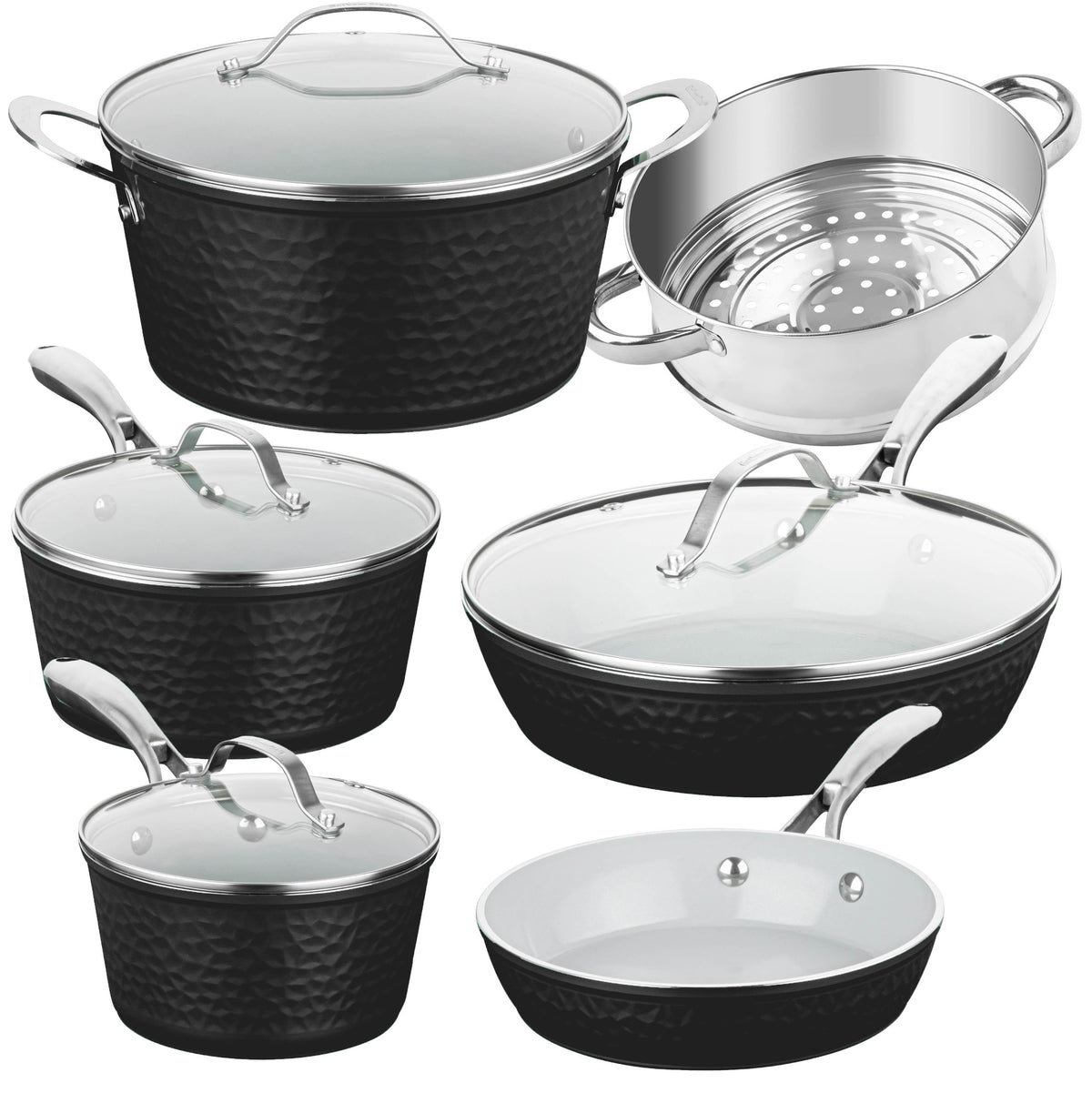 Gotham Steel Cookware Hammered Pots and Pans Set Size 10 Piece Set