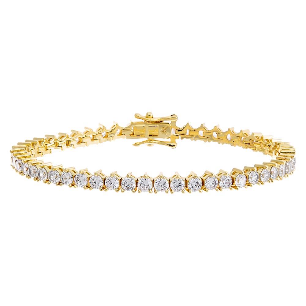 Adina Eden Thin Three Prong Tennis Bracelet Size 6.5"