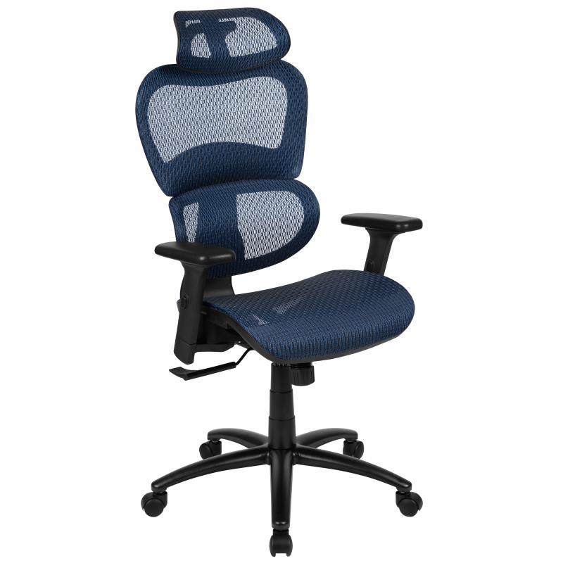 OSC Designs Ergonomic Blue Mesh Office Chair