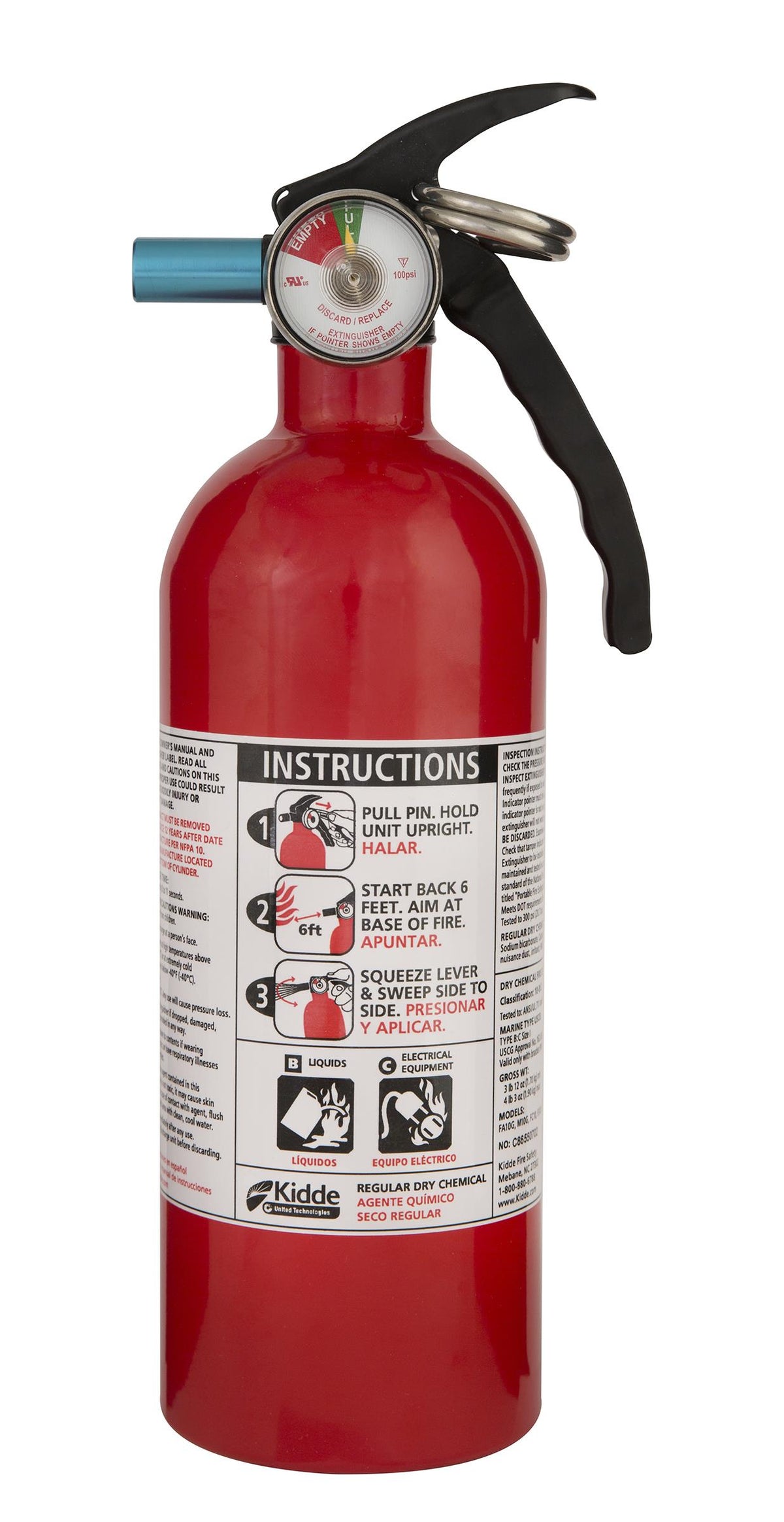 Kidde Safety Basic Extinguisher - UL rated 5-B:C