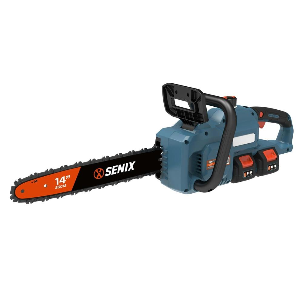 Senix Tools Chainsaw, Batteries, Dual Port Charger Size 14"