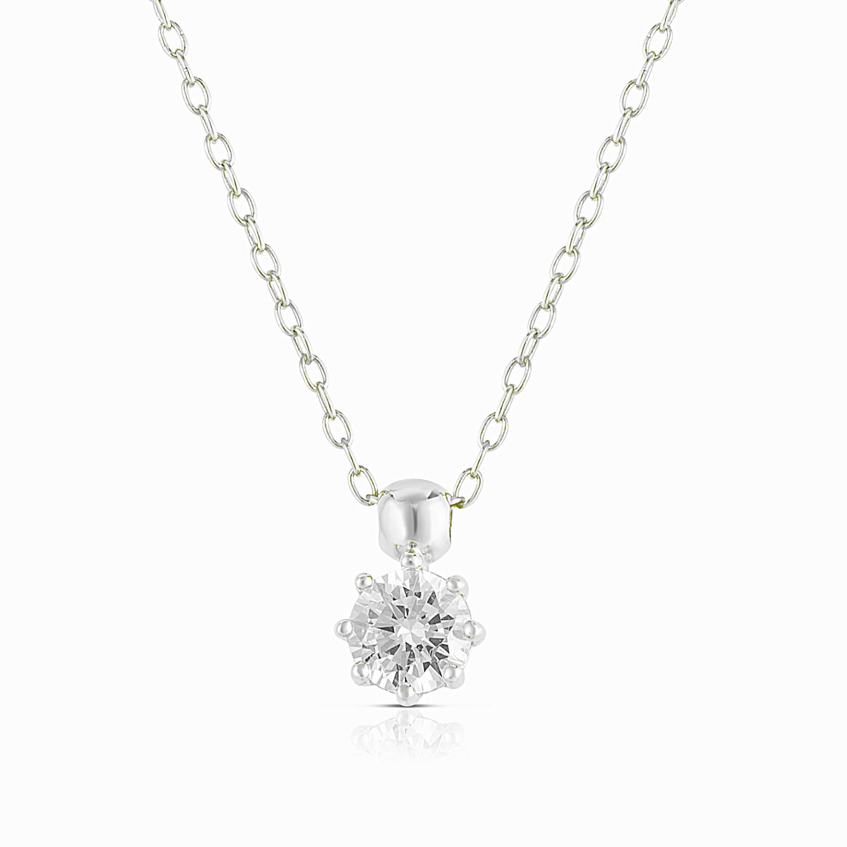 Jilco Inc Solitaire White Topaz Necklace