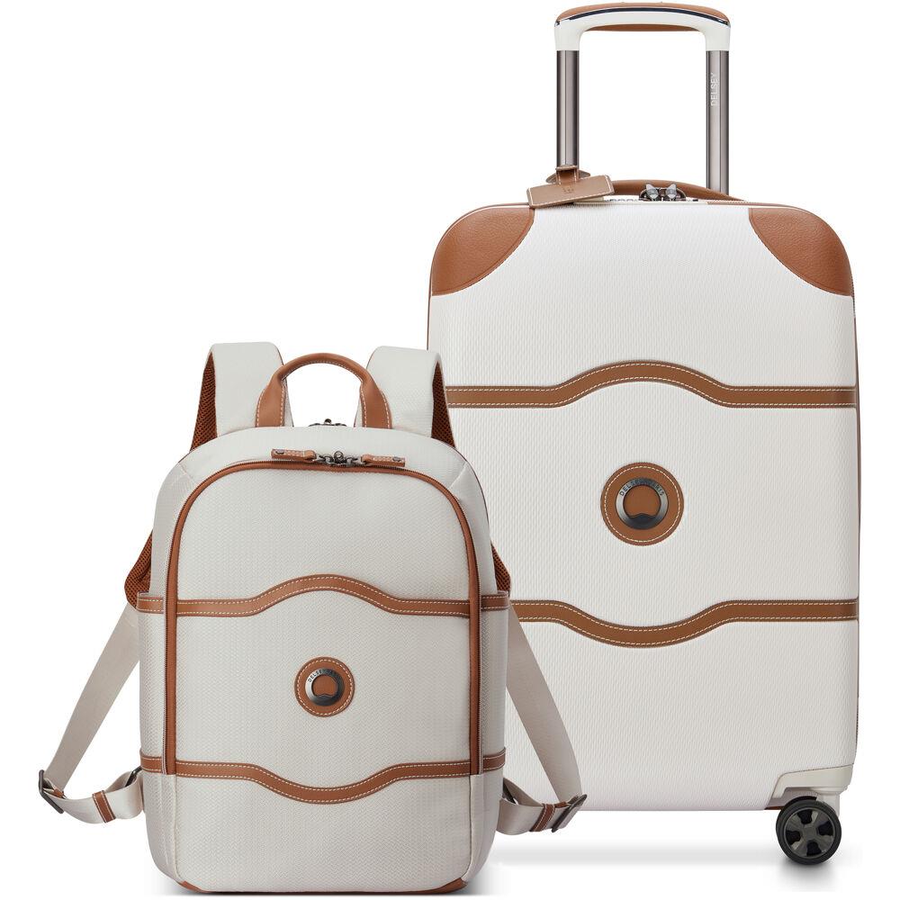 Delsey Chatelet Air 2.0 2-Piece Carry-On Luggage & Travel Backpack Set in Angora